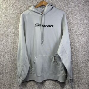 Badger Sport Snap-on Hoodie Mens XL Gray Pullover Fleece Logo Sweatshirt